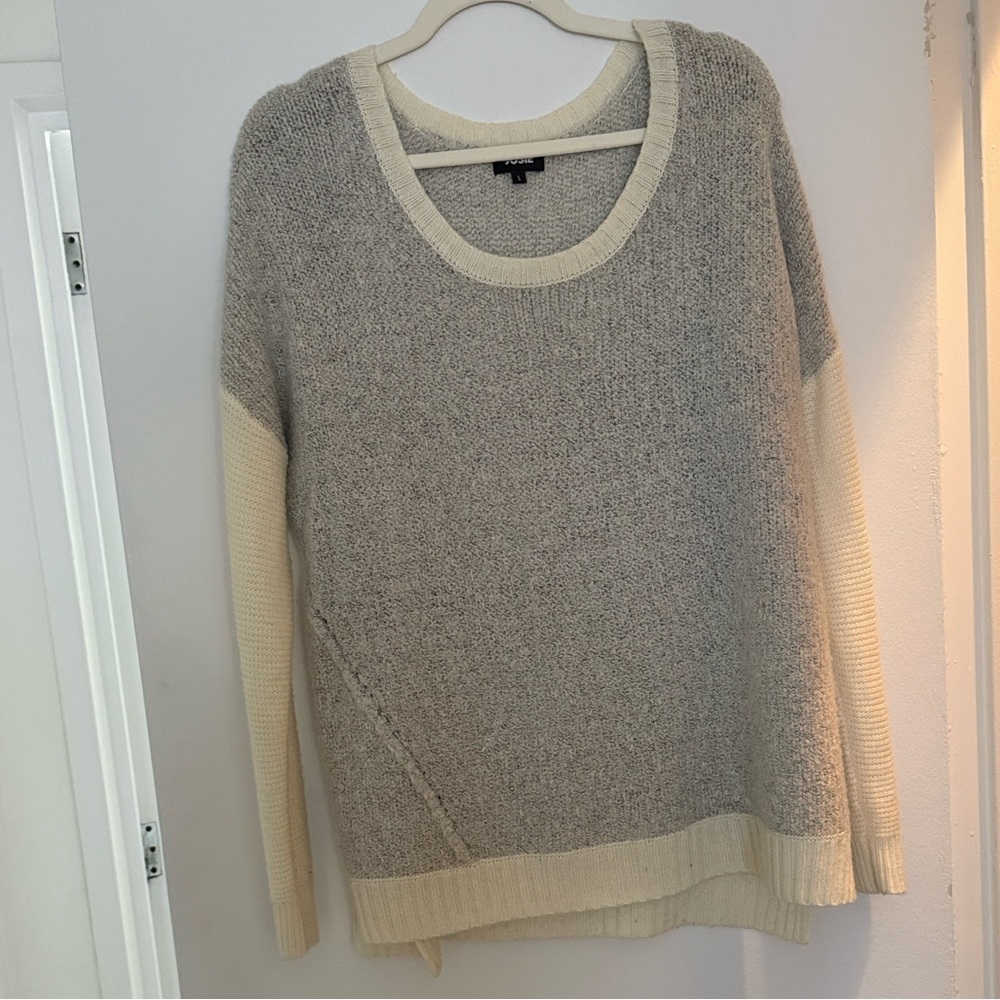 JOSIE Gray and Cream Knit Sweater